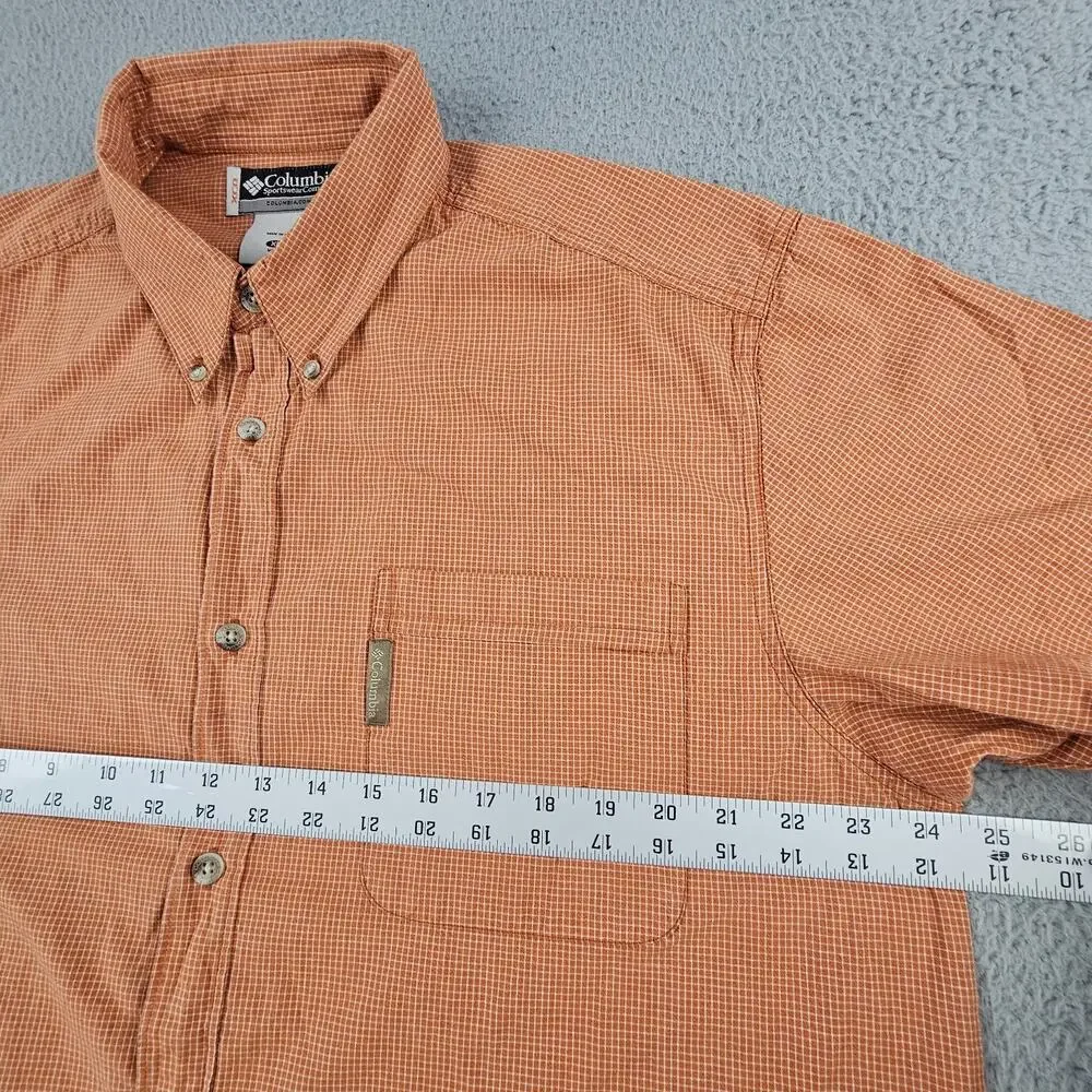 Columbia Men's XCO Shirt XL Orange Plaid Button Up Fishing Hiking Casual - Picture 6 of 7